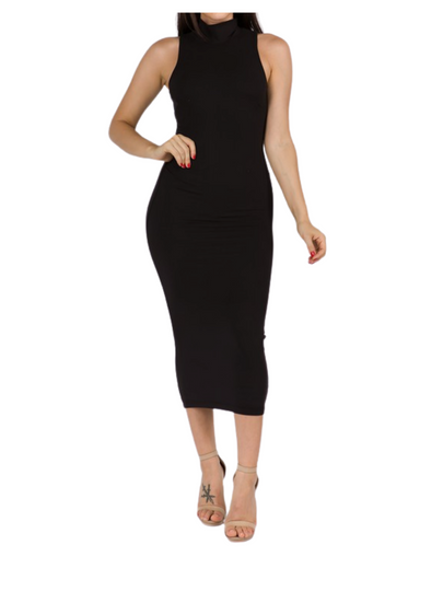 CEO Mock Neck fitted midi dress